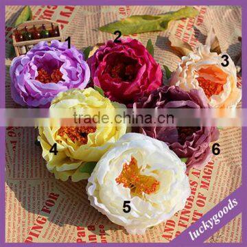 Yiwu wholesale artificial indoor decorative peony silk flower heads