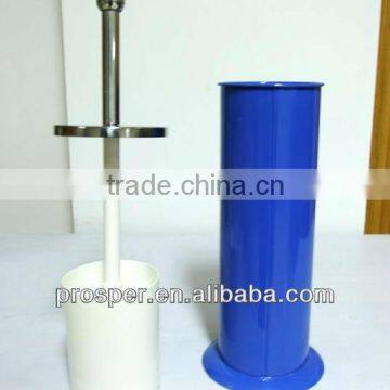 Blue colored metal toilet brush with holder(with white inner box)