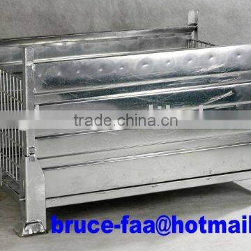 Folding stainless steel mesh container/pallet cage