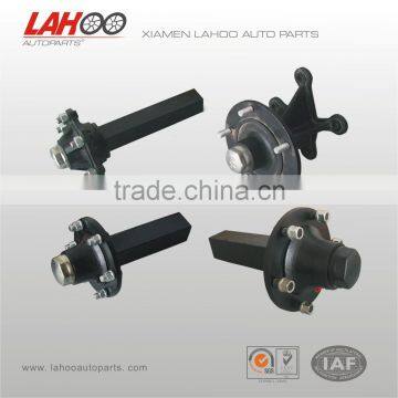 Light duty stub axle for agricultural atv trailer