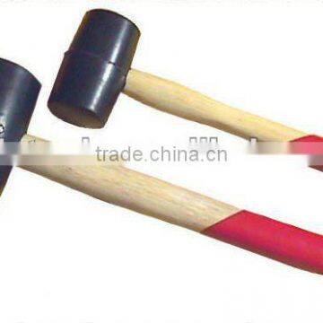 Rubber hammer with wood handle