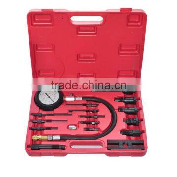 17 PIECE PRO DIESEL ENGINE CYLINDER COMPRESSION TEST TESTER KIT & GAUGE photo-2