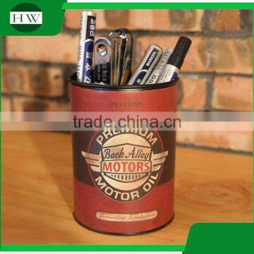 multipurpose tinplate tin retro antique penholder storage pen container case box holder