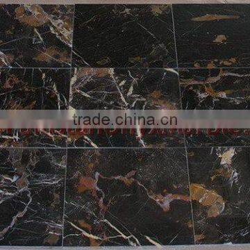 NATURAL BLACK AND GOLD MICHAELANGELO MARBLE TILES