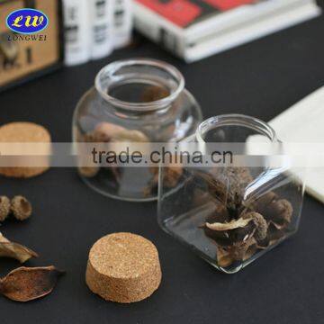 Round and Square Glass Bottle With Wooden Lid photo-2