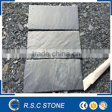 good price natural black slate stone floor tiles