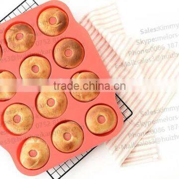 high quality 12-Cavity doughnut silicone molds Muffin Cupcake and Brownie mold