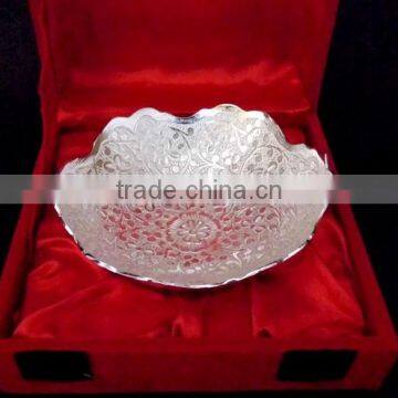 New Design and Attractive Promotional Gift, Corporate Gift Item Silver Plated Brass Bowl photo-2