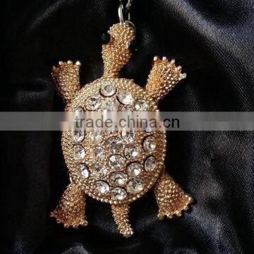 wholesale decorative rhinestones jewelled turtle metal alloy key chain