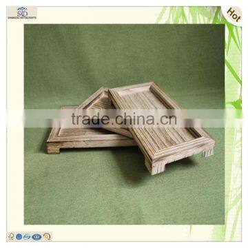 Unique Glass Decorative Wood Serving Feet Table Tray photo-4