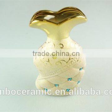 Wholesale Ceramic Vases, 2015 Latese Fashion Electroplated Gold Ceramic Vase photo-5