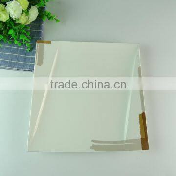 Durable New Bone China Square Plate With Decal Design, Cheap White Porcelain Plate photo-3