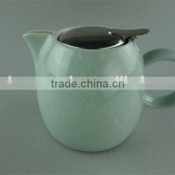 Stock Ceramic Round Water Bottle,glazed Stainless Steel Lid Water Pot,teapot photo-6