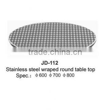 stainless steel wraped round table top for indoor and outdoor