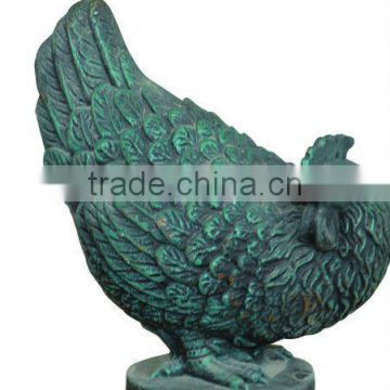 Garden cast iron hen statues