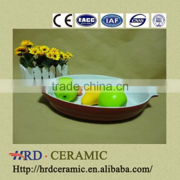 Colorful oval ceramic bakeware