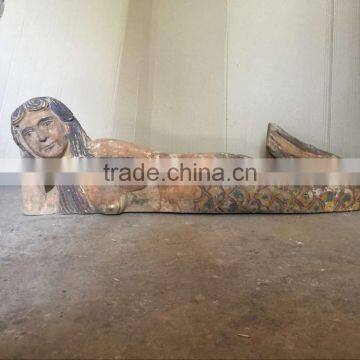 Handmade Wooden Mermaid Sculpture photo-3