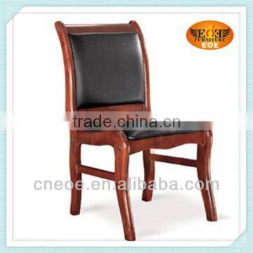 Leather wood dining chair