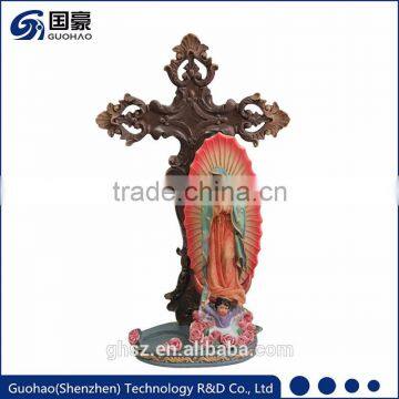 Religious Christian ceremony baptism mary crucifix cross figurine