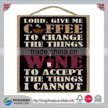Novelty-Fun Wood Sign-WINE Plaque--Lord, Give me Coffee