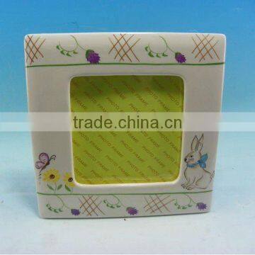 Square rabbit decoration ceramic photo frames