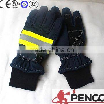 fire fight gloves elastic cuff good grasping cowhide palm colorful flame retardant hand fingers protected preventing burnt