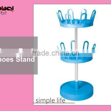 New design swivel ABS slippers rack, 2-tier shoe stand, plastic shoe rack