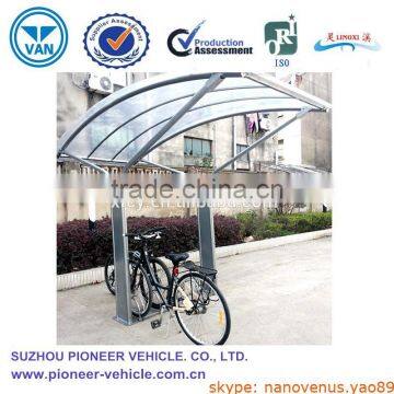 Outdoor galvanized 5 position cycle parking shelter