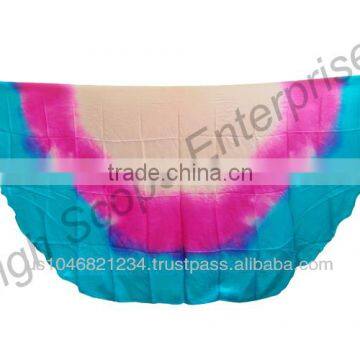 Belly Dance Pure Silk Veils Half Circle Three Colors Gradient Size 42x 87 Inches
