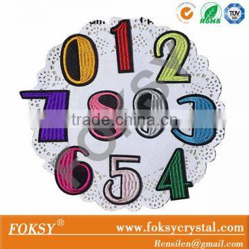 hot sale colorful numbers 0-9 design patch embroidered