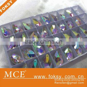 teardrop crystal AB sew on rhinestone,teardrop sew on stone