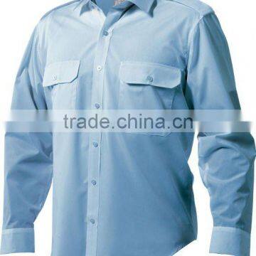 Men's epaulette t/c summer long sleeves shirt(FA04220)