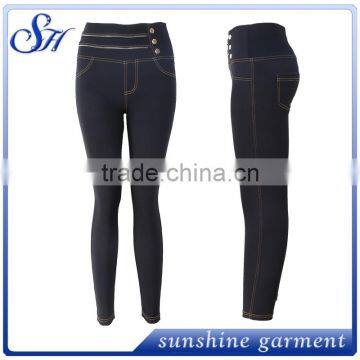 2017 latest design jeans pants for girl