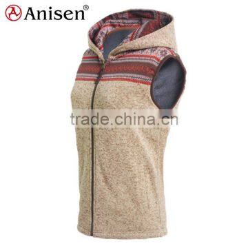 Plus Size Clothing Polyester Fleece Hooded Women Vest photo-3