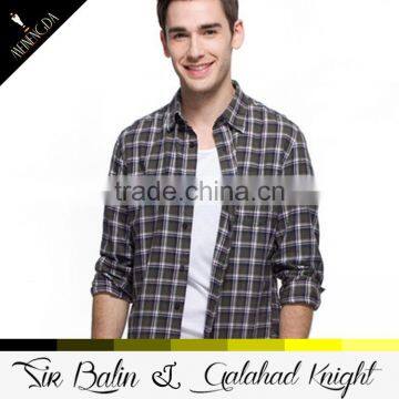 Clothing Suppliers Wholesale Casual Mercerized Cotton Plaid Sports Polo Shirt for Men photo-3