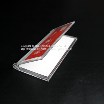 Transparent V-Shape Desktop Display Meeting Name Card Holder Advertising Card Stand photo-3