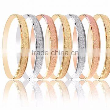 Half Round Diamond Dull Three Tone Plated 5 MM Semanario Bangles