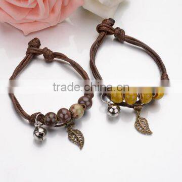 Diy Moustache Sticker Charms Bracelets Handmade Glass Sticker Charms Cord Bracelets for Couple Jewelry photo-5