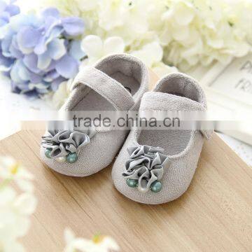 Newborn Baby Clothing Pink Gery Toddler Shoes Flowers Fashion Baby Girl Shoes photo-2