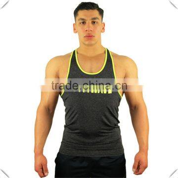 custom wholesale cheapest Gym Men Bodybuilding Tank Top Fitness Athletic Shirts Y BACK Racer