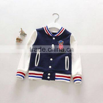 Fashion Cheap Knitted Long Sleeve Kids Blue Softball Wear Baseball Jacket photo-2