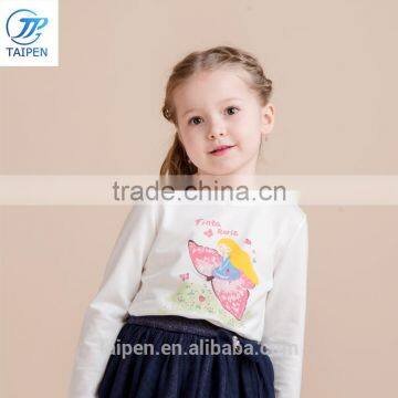 2017 Spring Girls t Shirt With Butterfly Pattern Children Clothing Long Sleeve Pullover Cotton t Shirt