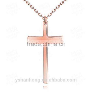 Creative Rose Gold Cross Pendant Necklace photo-2