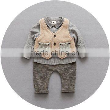 S17741A Autumn Long Sleeve Kids Boy Cotton Gentleman Clothing Set photo-2