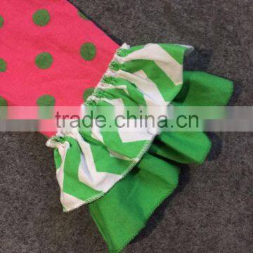 2016 New St.Martin's Day Theme Outfit Girls Spring Suit Green/hot Pink Shirt Dot Pants With Matching Accessories photo-4