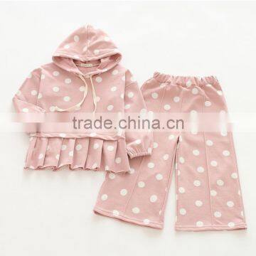 New Style Polka Dots Cotton Wholesale Girls Clothing Sets photo-5