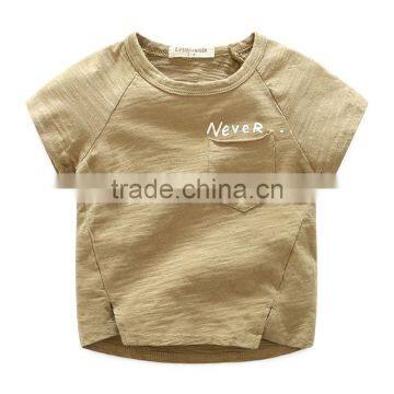Short Sleeve Wholesale Bamboo Cotton Kids t Shirt for Cute Boy photo-4