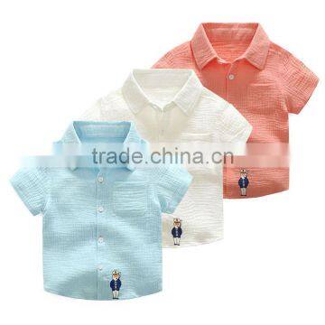 Boys clothing summer cotton fancy latest boy kids shirt