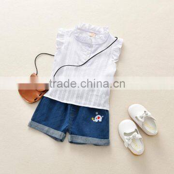 Wholesale Plain White Girl Sleeveless Shirt Little Girls Cute Blouse photo-6