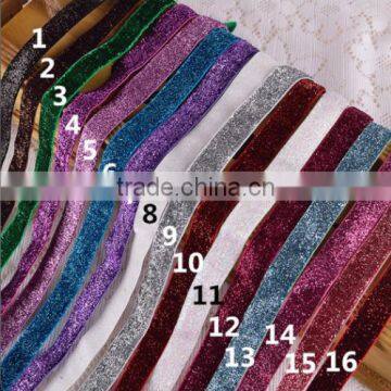 hi-ana ribbon 85 metallic velvet ribbon/elastic glitter velvet ribbon wholesale